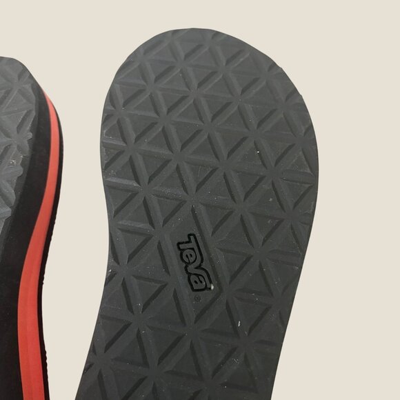 Teva Womens Platform Candy Stripe Sandals Vibrant Orange Chunky Sole Size 8 - Picture 9 of 10